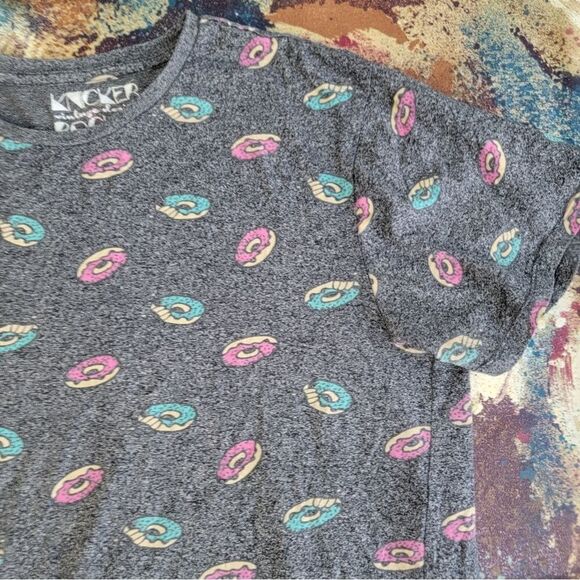 UNISEX  KNICKER BOCKER DONUTS CHARCOAL MARBLE T-SHIRT SIZE XL - Picture 4 of 12